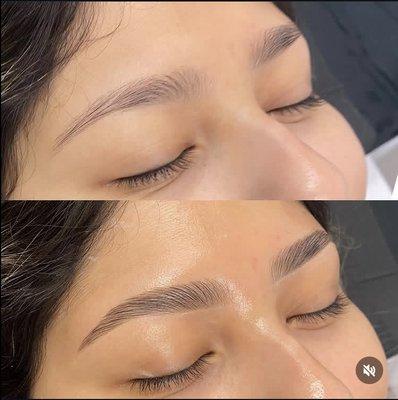 Eyebrow lamination and tint