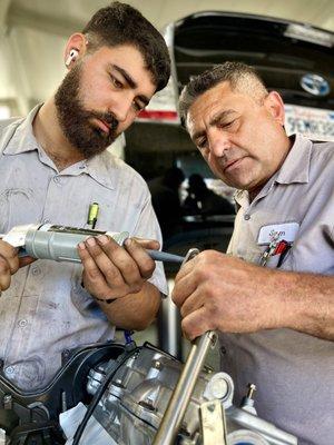 Professionals hard at work ensuring the best quality job is done