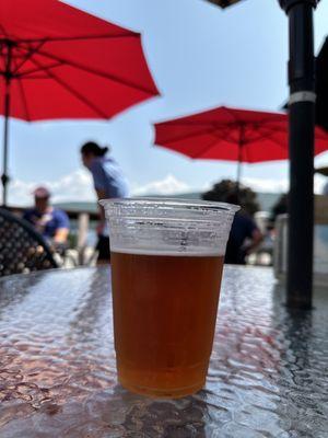 Cold beer, good food, friendly and fast service. Live music the day we were here. Great all around spot to hang out. Dylan was our server.