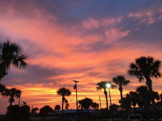 Gorgeous sunset over our building