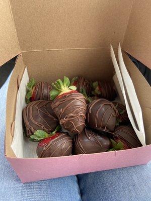 Our dark chocolate covered strawberries.