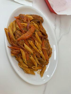 Sausage and peppers.