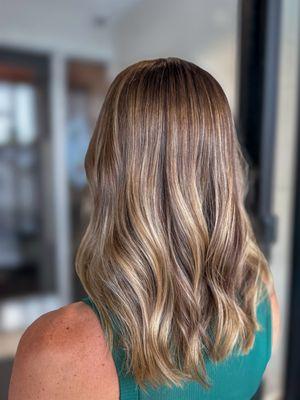 blended balayage for low maintenance care.