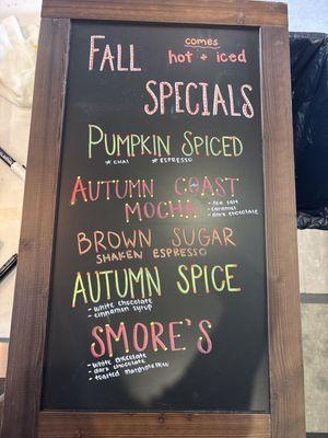 Fall specials board