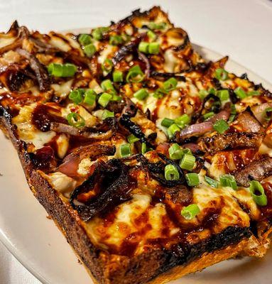 "BBQ Chicken" with Grilled White Meat Chicken, Caramelized Onion, Smoky BBQ Sauce, Four Cheeses