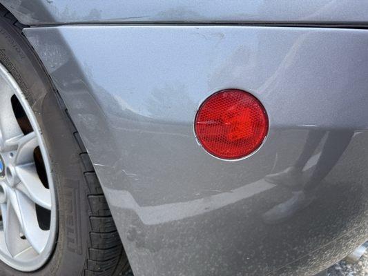 Hit while on their lot for repair