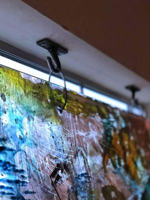 Private Residence, Large-scale Glass Artwork by Emily Colvin. This installation was in a Vaulted Stairwell Window up 3 flights of stairs.