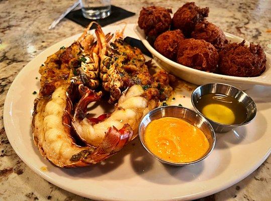 Special: Stuffed Lobster with the most dreamy Hush Puppies.