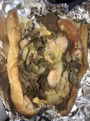 Shrimp cheesesteak. Good!