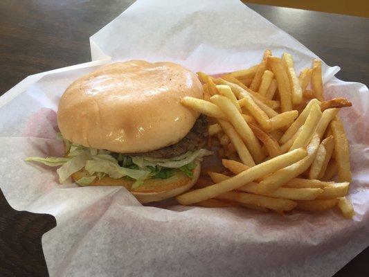 Nice big burger crispy fries