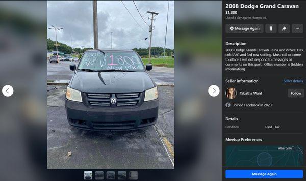 Literally showing this lady that the number was blocked on marketplace