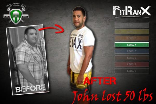 John lost 52 lbs.