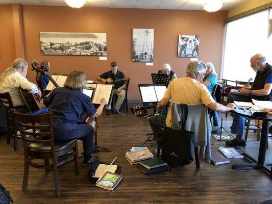 The Whidbey Jammers practicing Scarborough Fair. Lovely!