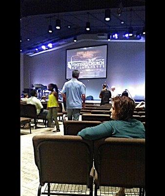 Before worship begins.