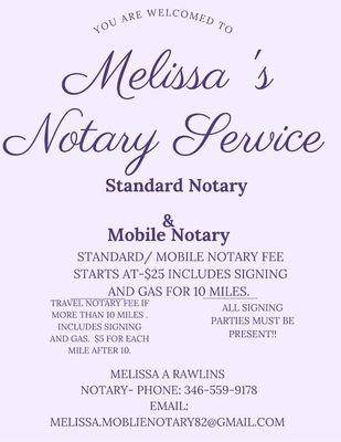 Melissa's Moblie Notary