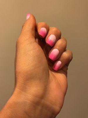 Love the look? Be sure to ask for SNS for your next manicure and Ombré two different tones.
