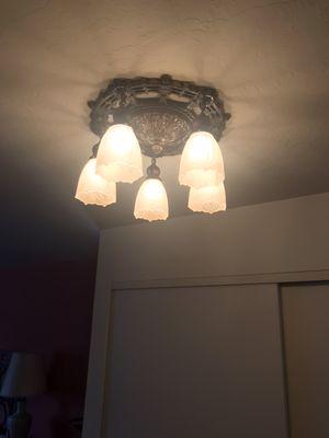 Installed custom light fixture.