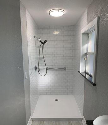 Acrylic walls with no Grout. #1 seller in Tampa and St Pete.