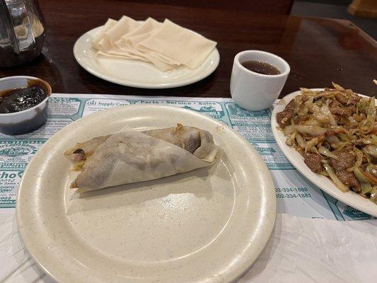 Mu Shu Pork off the menu (not to be found in the buffet).