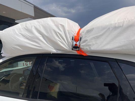 mattress protector was being destroyed in the process