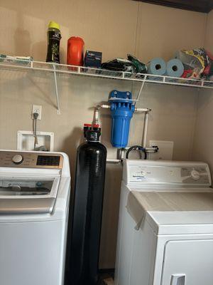 catalytic carbon filter and sediment filter ann piping and fixtures.