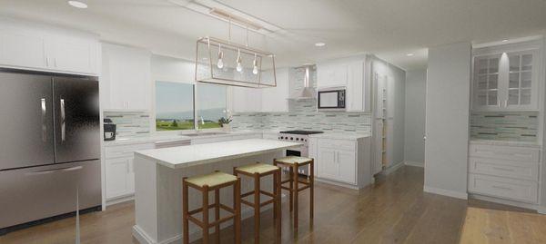 Design rendering of remodeled kitchen