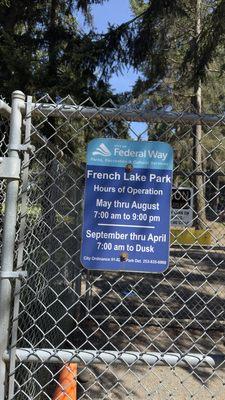 French Lake off leash park hours