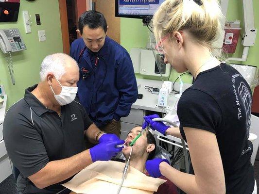 Demonstrating a CEREC procedure.
