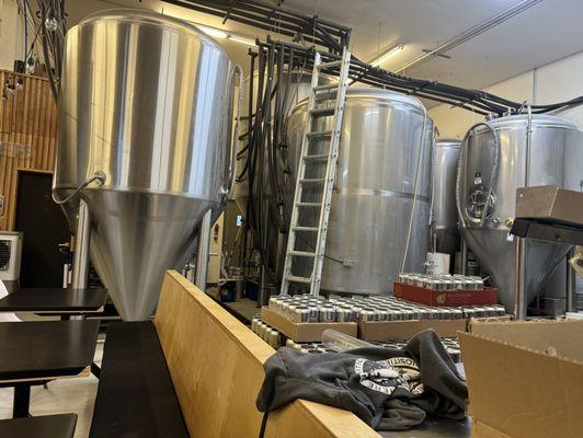 Tanks over the back of the seating area