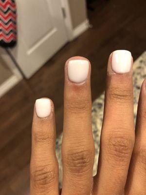 Left ring finger that I asked her to reshape to not be as wide