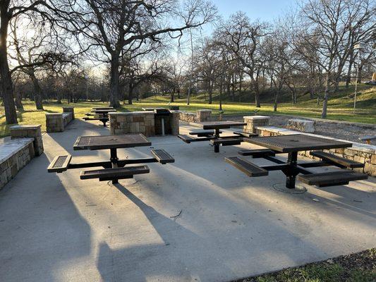 Outdoor seating area with grill