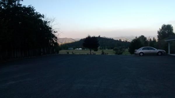 View from the parking lot.