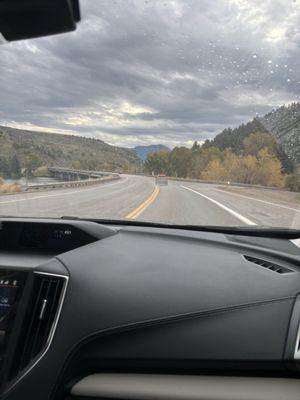 Me driving safely thanks to George's tire