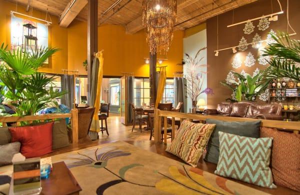 Plush seating plus a raised sitting area!