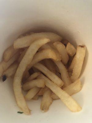 Limp cold noodles (aka fries) thrown in a CUP.