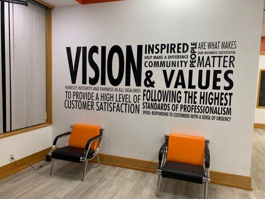 We stand by our Vision wall. Come share in our vision