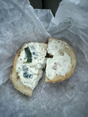 Jalapeño cream cheese bagel