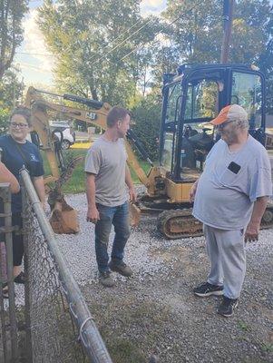 Him coming to fix the driveway