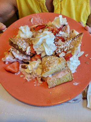 Strawberry stuffed French toast     Fabulous.