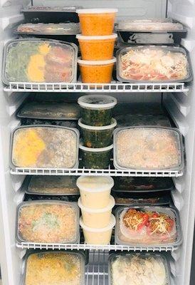 Meals and soups are vegan friendly, gluten free and only need to be reheated before enjoying!