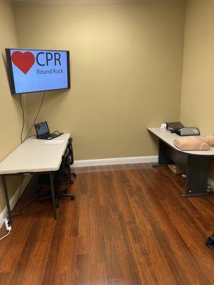 This is one of our spaces. For larger classes we go to a large conference room.