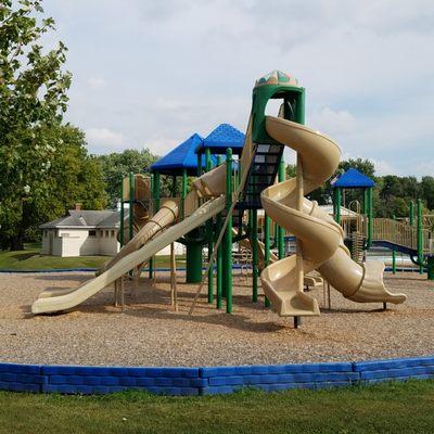 large slide and fortress