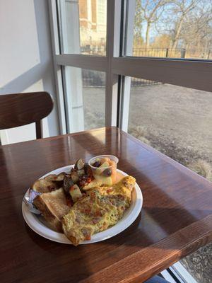 Build your own omelette- comes with toast and fruit