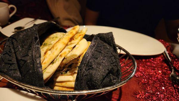 Cut pieces of Naan, not fresh