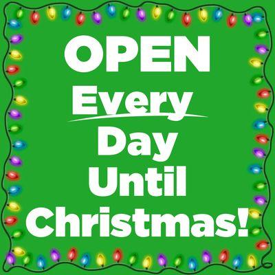 Open today & every day until Christmas.From your car door to our door in seconds.