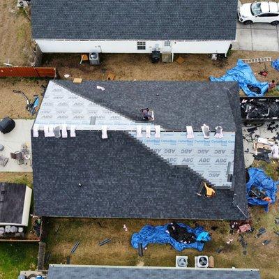 Roof Repair Work In Action