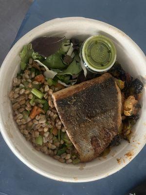 Build your own bowl option with salmon