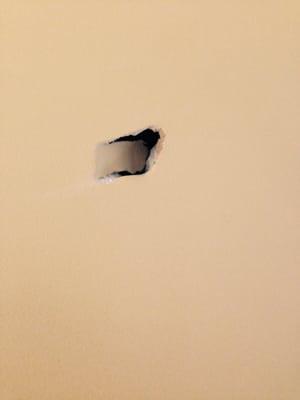 Here's the photo of the hole they put in my wall.