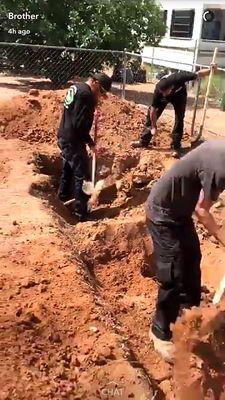 Digging for a leach line for the septic