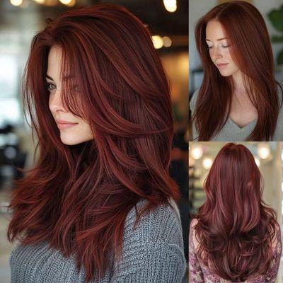 Dark redheaded woman